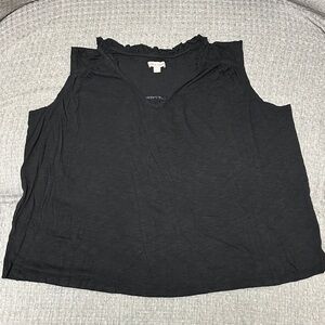 Knox Rose Black Sleeveless Ruffle V-Neck Women's Top 4 for $20 sale